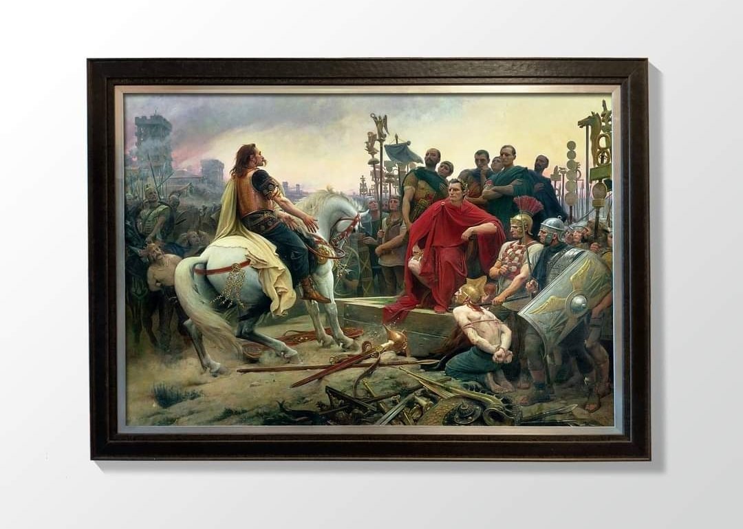 timecapframing's tweet photo. Vercingetorix Throws Down His Arms at the Feet of Julius Caesar by Lionel Royer. Printed large format on varnished canvas and framed in leather and silver. #art #painting #Europe #Rome #taskmaster #inspiration #interiordecor #interiordesigner #framing #prints #HappyNewYear https://t.co/Fkz1WdsHnc