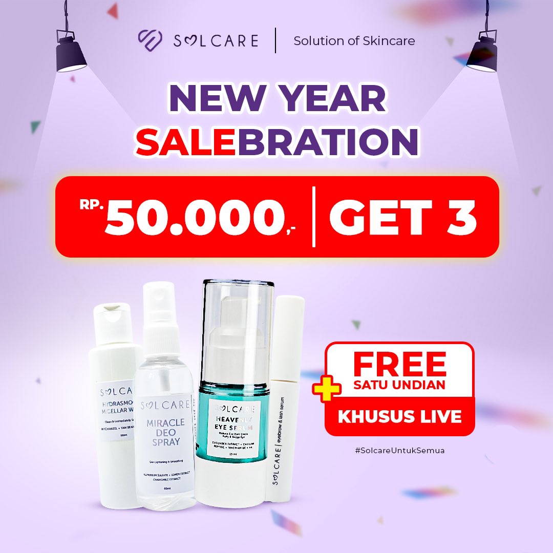 threadshopee's tweet photo. New Year SALEbration ‼
Dapatkan 2 item produk + 1 undian berhadiah Logam Mulia khusus Live Shopping di Shopee Mall & TikTok
@solcare
.id cukup dengan belanja Rp 50.000 ajaa 🥰
👉🏻 Shopee Mall : https://t.co/OBYwcgyN44
👉🏻 TikTok Shop : https://t.co/6Af1ArjpN7
#solcare https://t.co/wpxhQ35eFj