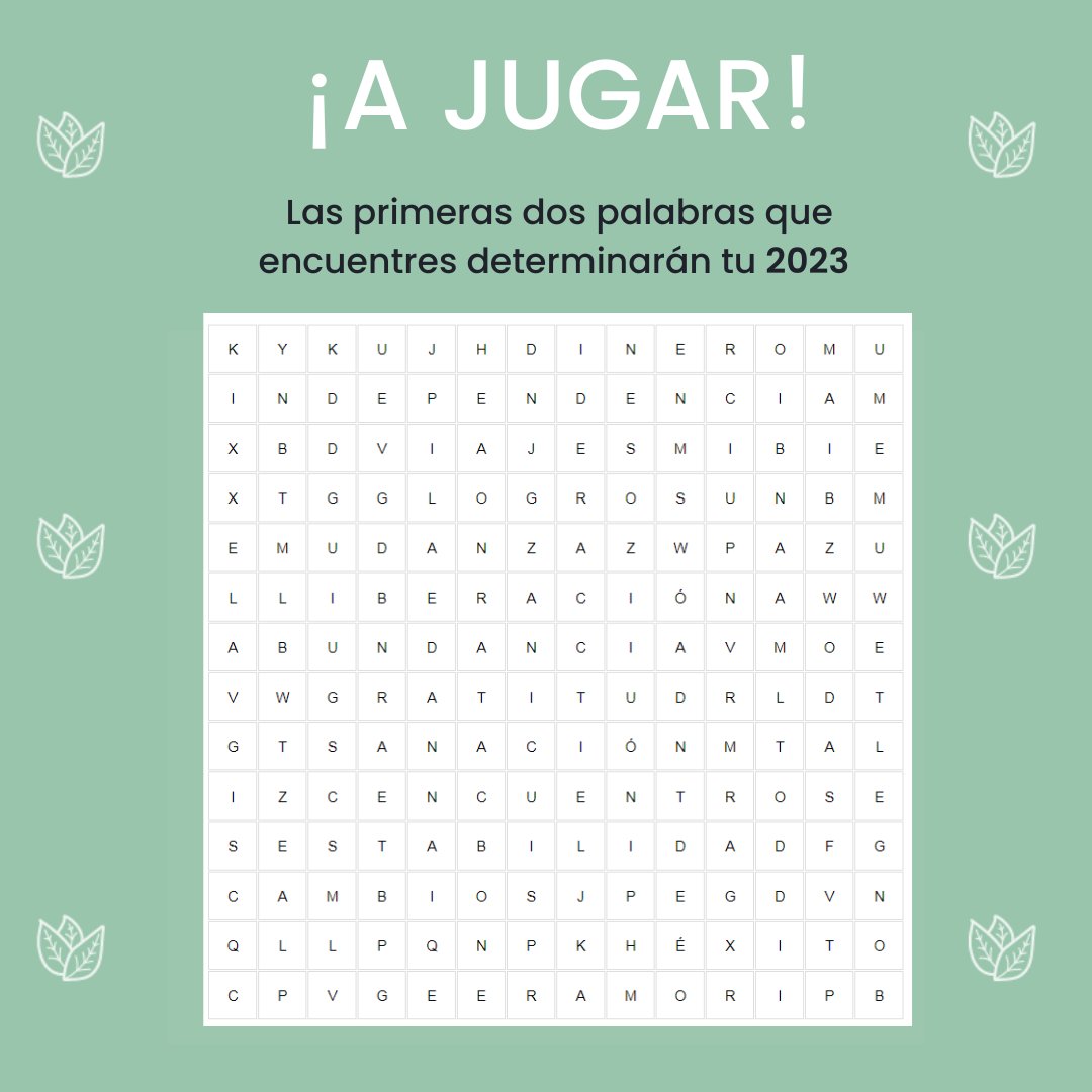 Vida_Terra's tweet photo. Aprovechando que es domingo y el primer día de este nuevo año, vamos a jugar un ratito con unos ricos mates de por medio 🧉
¿Qué palabras encontraste? 👀 Animate a escribirlas en un comentario😉
⁣¡Qué tengas una hermosa semana ! ✨

#mate #domingo #juegos #Año2023 https://t.co/P00SSyGXIH