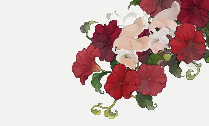 あけおめ絵描けなかったのでウサギな絵をあげ 
