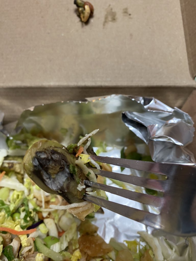din_alarcon's tweet photo. @CPKmexico Tengan cuidado con las ensaladas del California Pizza kitchen, son muy buenas pero Ayer pase a comprar 2 ensaladas thai y el aguacate venía con hongo…. https://t.co/Mt7ZvsLx3q