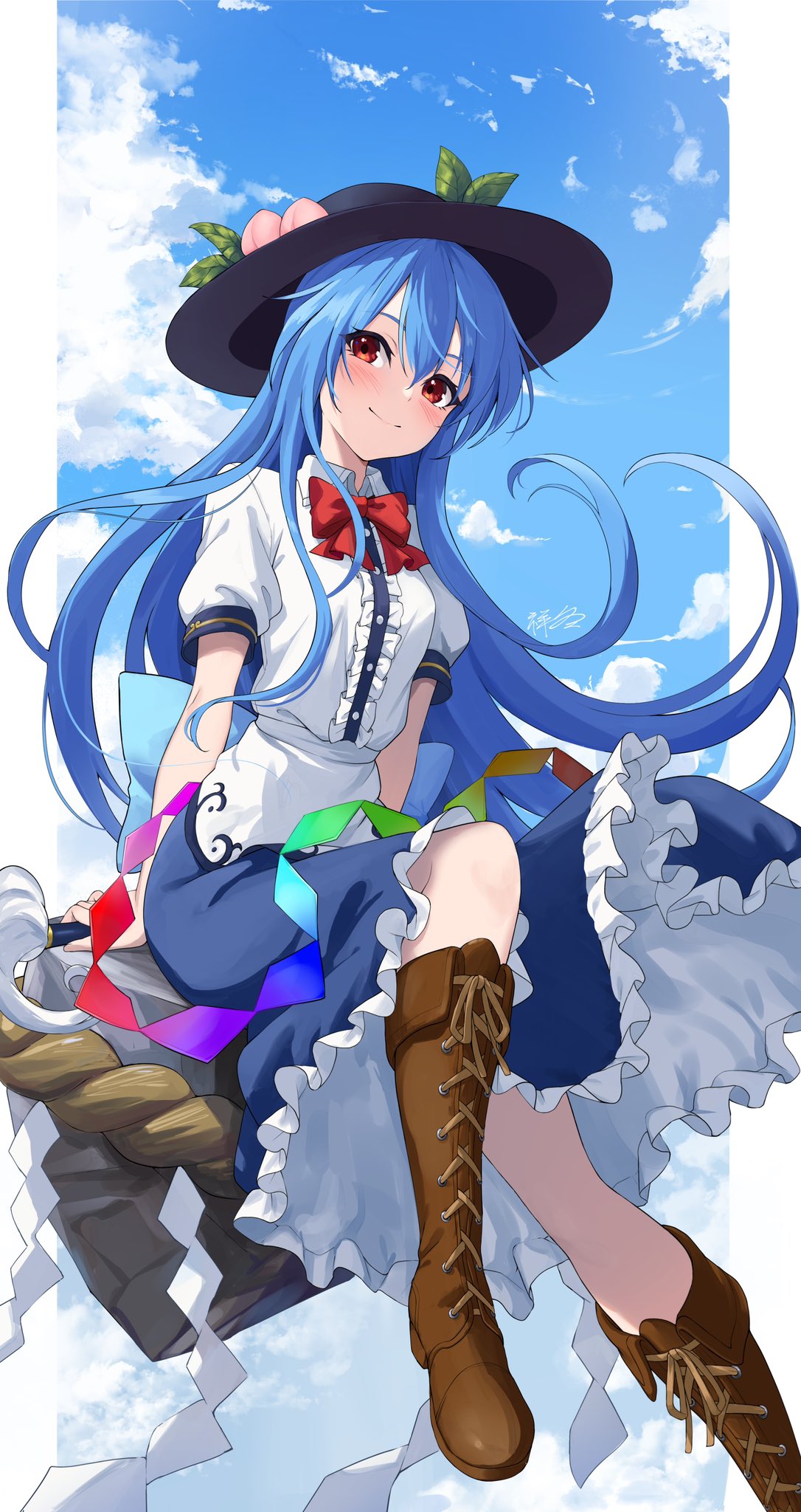 同人手描きイラスト【東方Project 比那名居天子 2022】A4