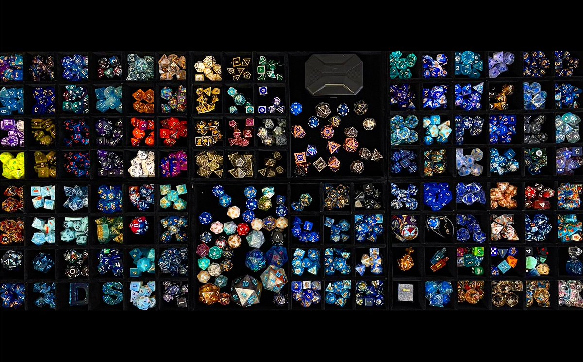 robbiedaymond's tweet photo. Welp… We did it fam. All dice, ORGANIZED. And it only took 5hrs. 💀 Seriously tho, that was an incredibly fun stream. Thanks for coming through! HNY!!! https://t.co/tjfkCkTl2f
