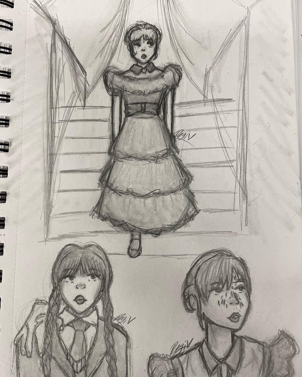 MochiFaceDuo's tweet photo. Sketches Of December 🎄💜
.
.
The last sketches of the year it’s wild to see January’s sketches compared to December’s 😮 2023.. here I come! Happy New Years 💕🥂
.
.
#sketch #christmas #wednesdayaddams #thingwednesday #drawing #2022 #2023 #illustration https://t.co/iqYVvM2BGc