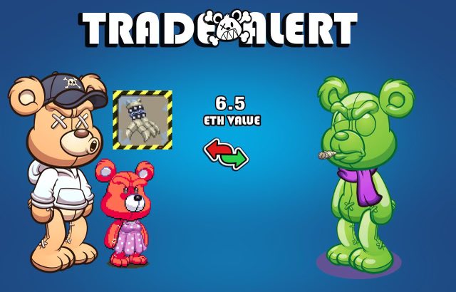 ScooterMcScoob's tweet photo. My main #BEARmano @EcoD_JLU. Thank you for another smooth as silk trade. ๐โค๏ธ
You got your smoking hot FIYAH gummy; I got the bit/weapon I needed to balance out for staking.
In the #killaverse, win-win is the #killaway.
#WeLikeTheBears @killabearsnft https://t.co/U7Cew3q6Mb