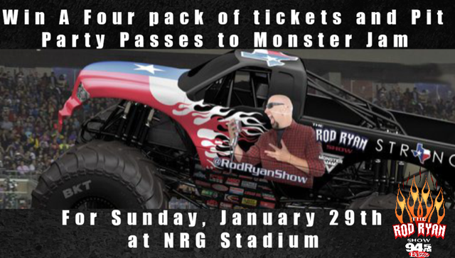 rodryanshow's tweet photo. We are not done yet. Win a four-pack of @MonsterJam tix with pit passes, make sure you retweet this tweet and tag @Tess1Tess2 The winner selection happens at 8:40 am courtesy of #rodryanshow and @945thebuzz. https://t.co/CwKdP2Phd6