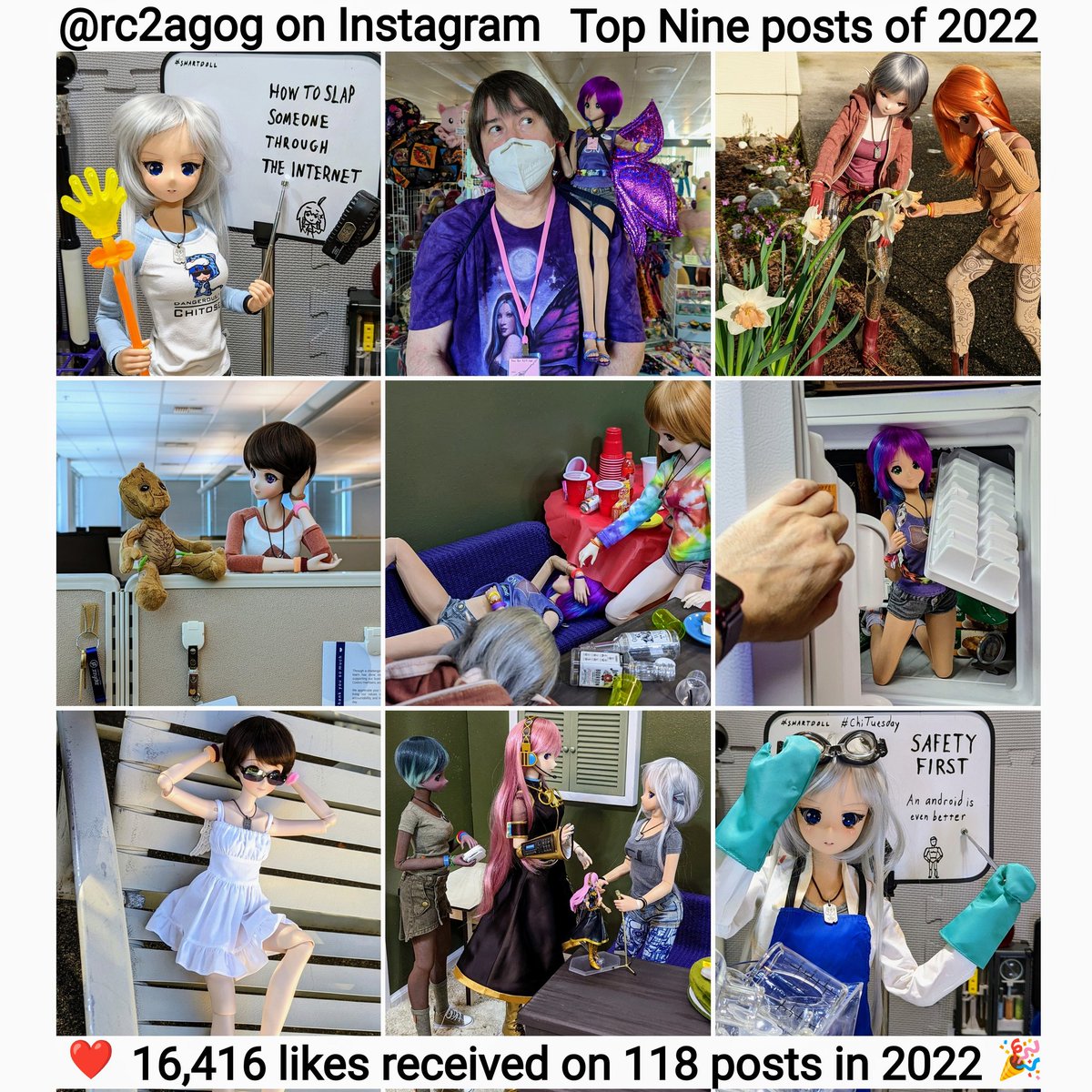 rc2agog's tweet photo. Glad I could entertain &amp; raise some smiles; thanks for your attention &amp; appreciation! 🤗
.
#TopNine2022 #Chitose #Kitsu #Forena #Talam #Pix #Mirai #Hypatia #SmartDoll #LukaMegurine #BJD #actionfigure #vocaloid #Groot #ChiTuesday #geekGirl #Lab #ChitosesLab #MiraiPNW #BestNine2022 https://t.co/yk4MPpDvlE