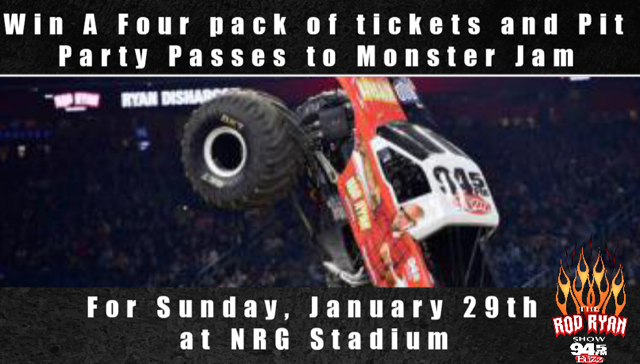 rodryanshow's tweet photo. If you would like to win  a four-pack of @MonsterJam tix with pit passes, tweet using #radiowizzard. The winner selection happens at 9 am courtesy of #rodryanshow and @945thebuzz. https://t.co/vpFbsVM9xR