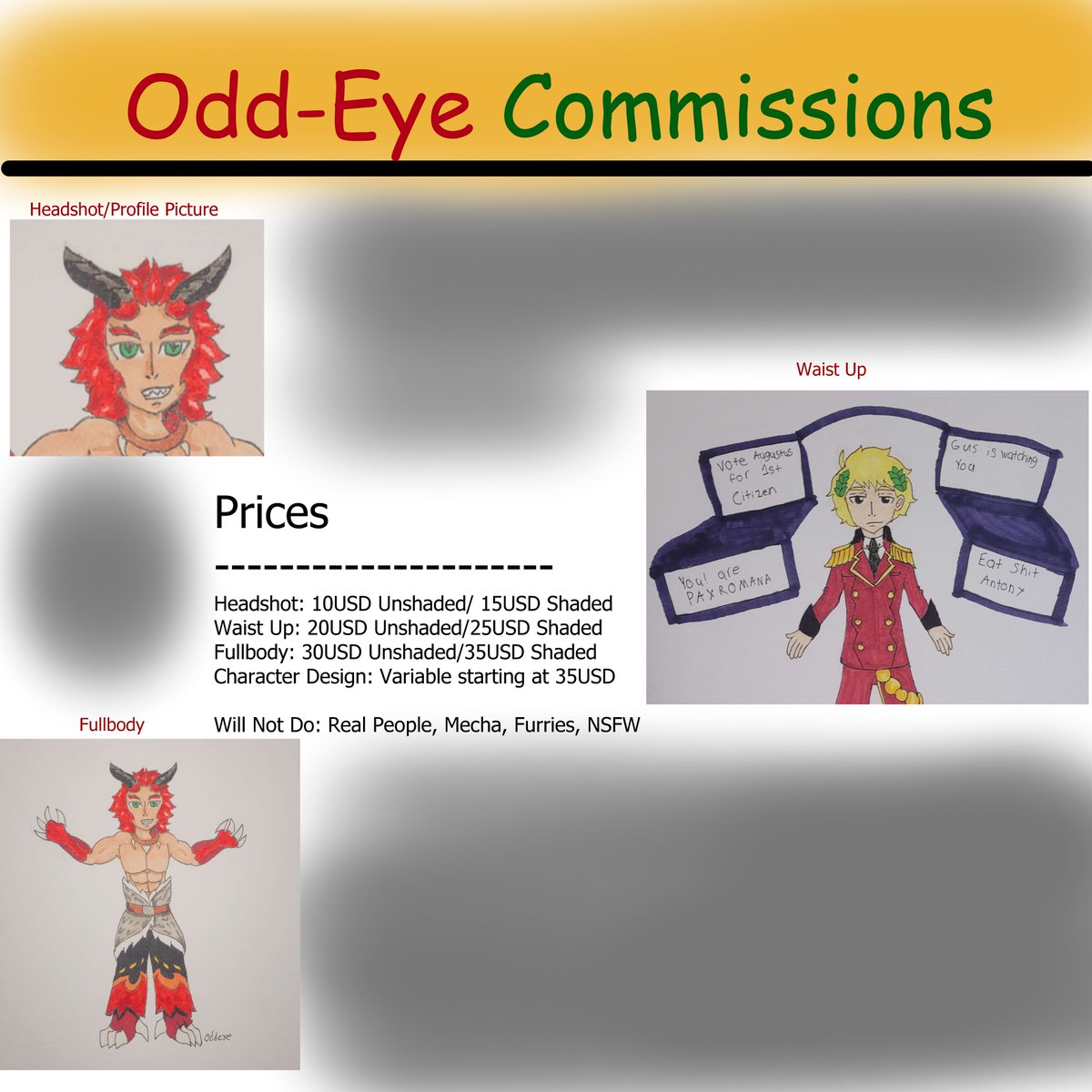 OddestStack's tweet image. Commission Sheet Updated for 2023!