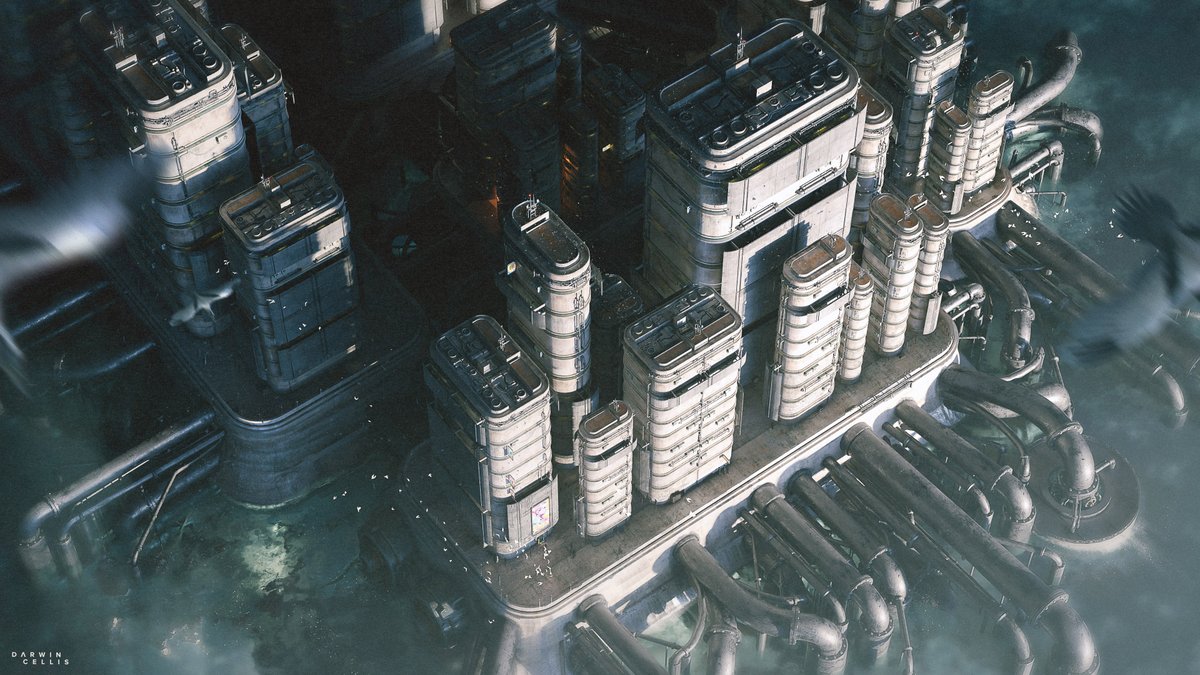Happy New Year! The first new piece of 2023 Sundown #scifi #b3d #city