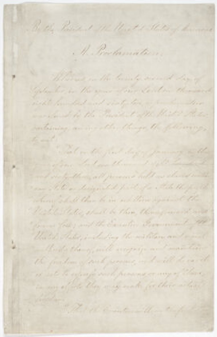 jaketapper's tweet photo. On this day 160 years ago, President Lincoln issued the Emancipation Proclamation declaring "that all persons held as slaves" within the rebellious states "are, and henceforward shall be free."

https://t.co/gffrzcWQYo https://t.co/d5e5vex7bv