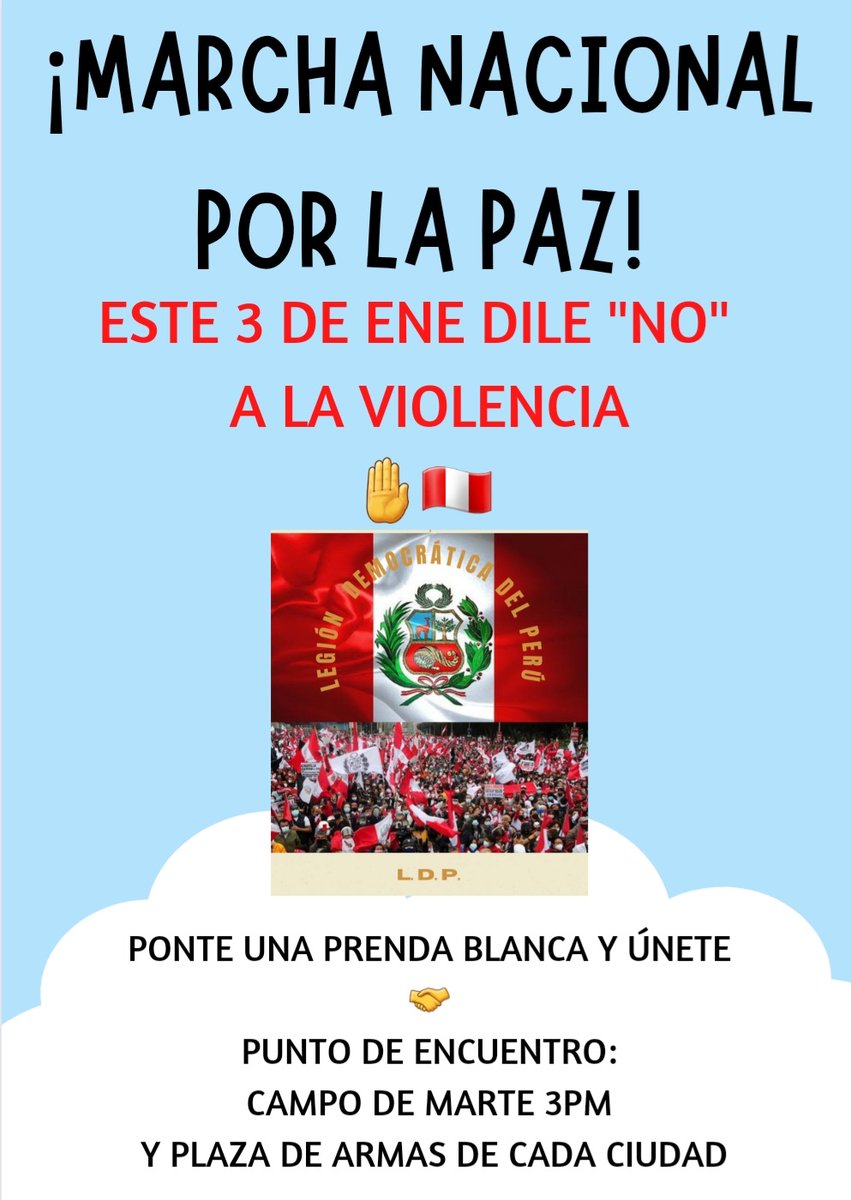 BonnettDaniela's tweet photo. Todo el Perú se une por la paz... 🇵🇪🇵🇪🇵🇪🤝🤝🤝🤝 https://t.co/9XTxeocLMA