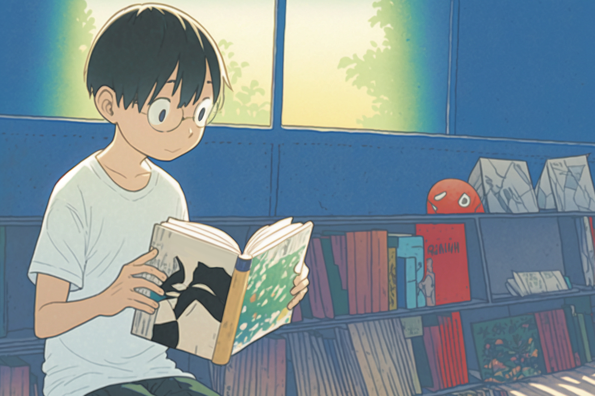 BunmartServices's tweet photo. Reading in a library #AI #AIart #Art #illustration #nijijourney #オリジナル #男の子 #部屋 #風景 #ショタ https://t.co/QvdBLvNj6A https://t.co/3r3nkkoaNm