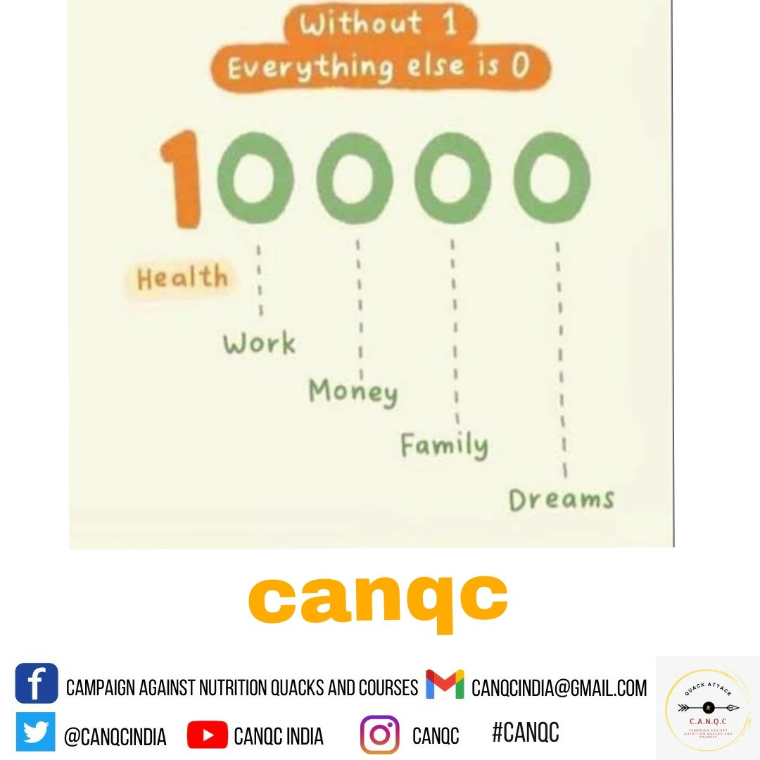 CANQCINDIA's tweet photo. In d #NewYear2023, top priority shd be "TO ENJOY GOOD HEALTH"
No fad diets/ shortcuts/ crash diets
Only and only
Balanced Diets
#NoToQuacks
#HealthIsWealth
#HappyNewYear2023
#sahiposhandeshroshan
#fooducation
#harrgharposhan #resolutions
#eatrightindia #mondaymotivation https://t.co/apJ9vZLFyD