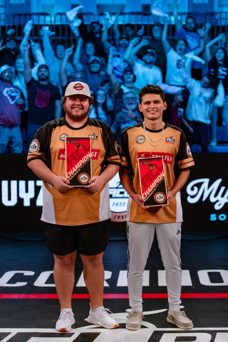 iplaycornhole's tweet photo. SPURS UP 🤙 Avery Snipes and Angel Camarena from the University of South Carolina clinch the victory, bringing home the 2022 National College Cornhole Doubles Championship title! 🏆 https://t.co/uqMjOxhb0P
