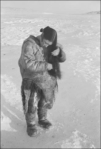 My grandparents were one of the last Inuit to actually live in Igloos. I wonder what she’s using to comb her hair.