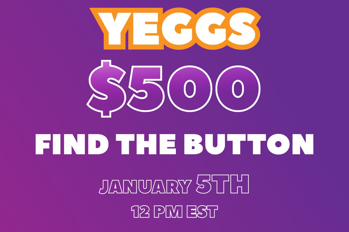 YeggsStudios's tweet image. Join us on January 5 at noon EST for the most spectacular Find the Button game you&apos;ve ever seen!

We hid 200 buttons. Find as buttons as possible. But there&apos;s a twist… each button is worth real money! Stay ‘til the end for a chance to win the jackpot! 💰

discord.gg/G7ebKbuv?event…