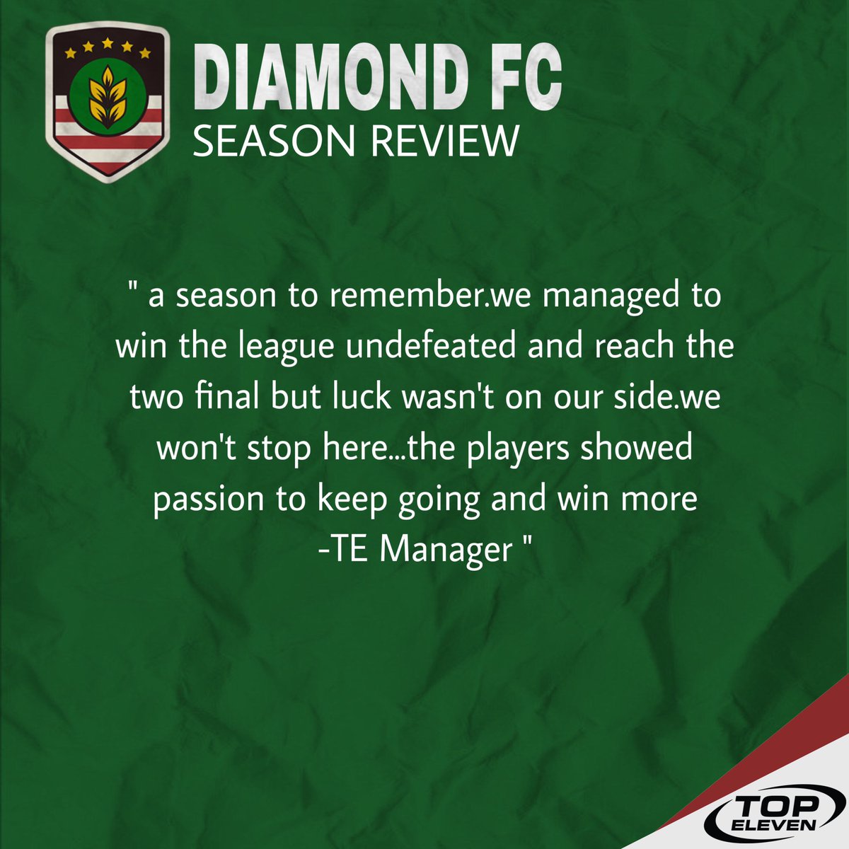 Diamondshieldfc tweet picture
