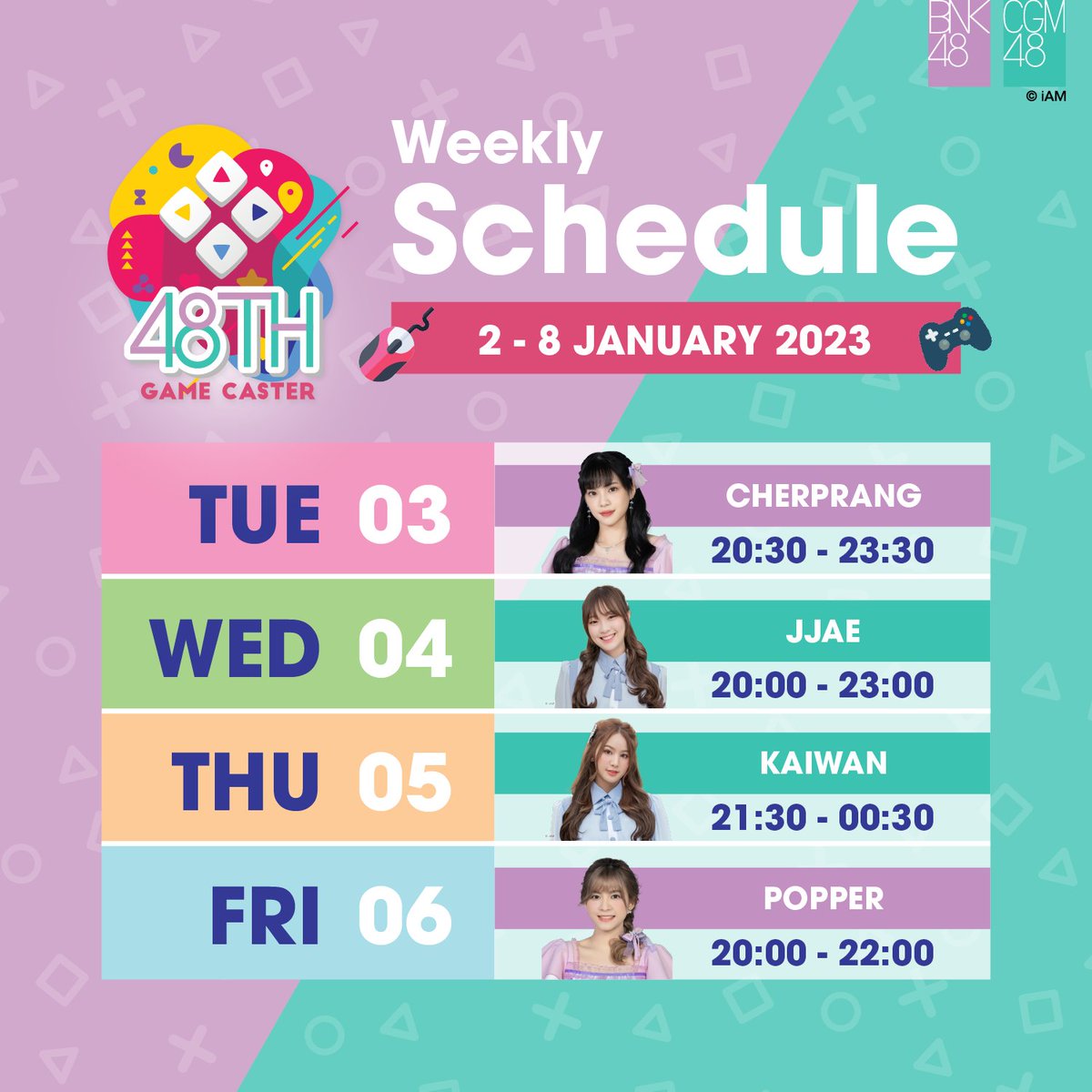 Bnk48 On Twitter 🎮weekly Schedule 2 8 January 2023👾 พบกับเหล่า Caster ได้ตามเวลาต่อไปนี้กัน