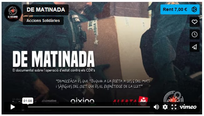 AlertaSolidaria's tweet photo. 📺 QUEDA'T A CASA!

👉🏼 Ja disponible el documental de @Detingudes23S al web https://t.co/BH2VpQdNMV

Podràs veure'l, per 7 €, durant 2 dies, des d'arreu dels Països Catalans. Tens fins al 22 de gener per sol·licitar-ne l'accés.

✊🏼 Moltes gràcies per col·laborar amb la lluita! https://t.co/f8Od1DQWed