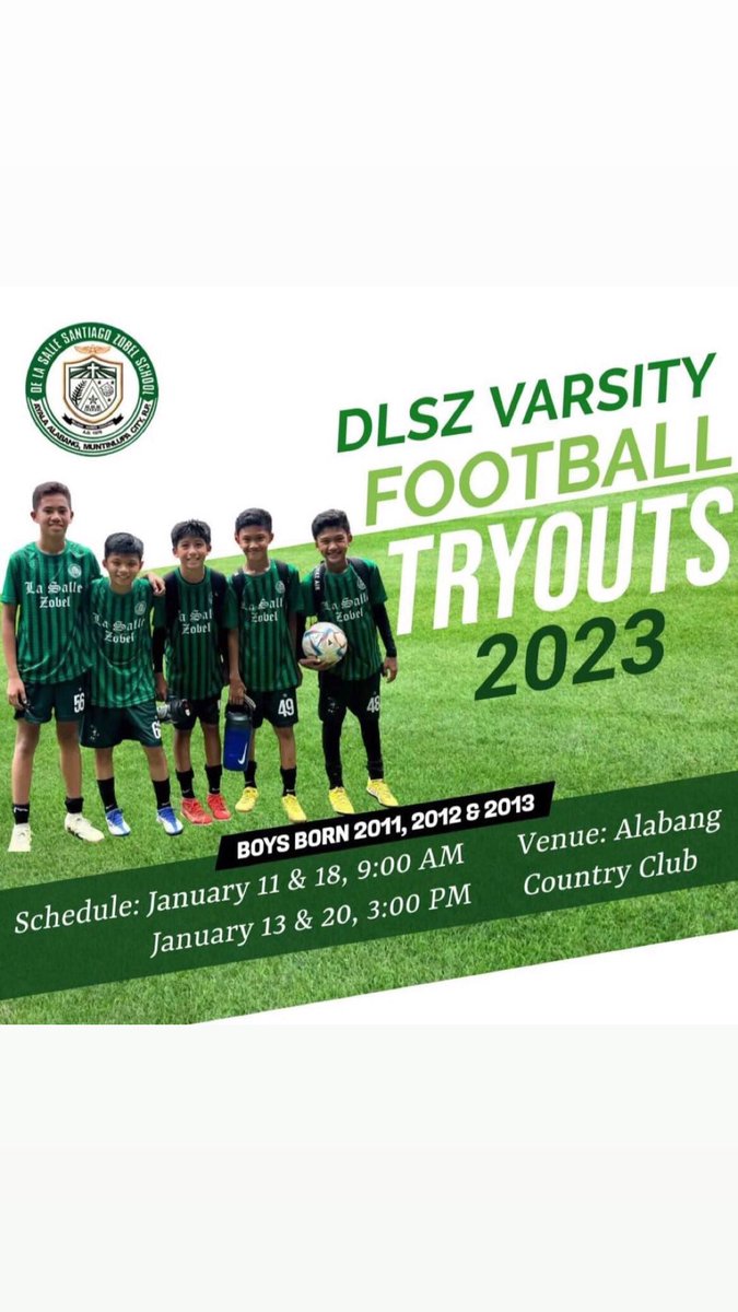 frrfernando's tweet photo. DLSZ Football Coaches requested to have this posted (I’m not connected to DLSZ, nor DLSZ Football Team) - kindly forward to those DLSZ students and parents who would be interested https://t.co/cidni2CcpT