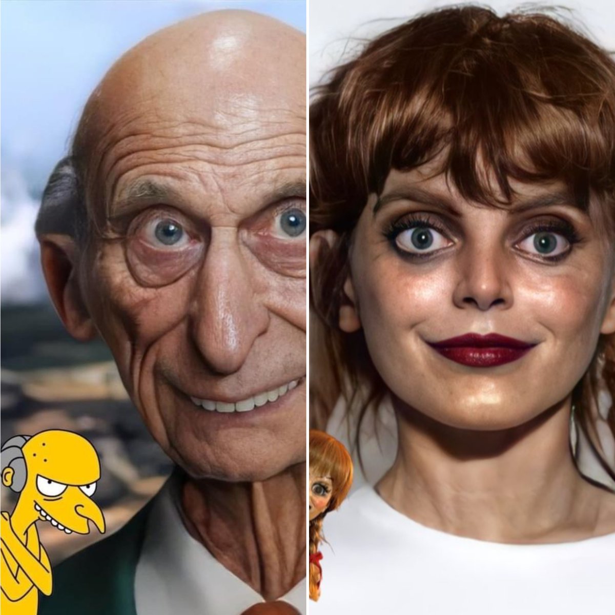 Traveler_door's tweet photo. The cartoons we know and love look way different with AI.