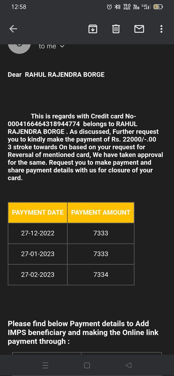 Rahulborge90's tweet photo. @KotakBankLtd 
This is the mail from recovery agent and now he is call me for payment right now so why the hell mail is there https://t.co/P1pG1Ig9TR