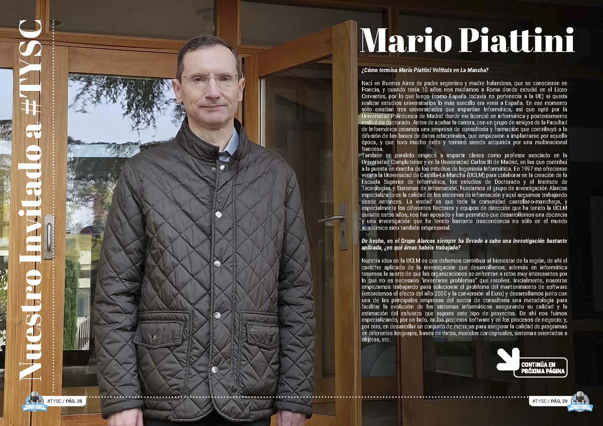 tysentidocomun's tweet photo. ¿Has leído ya la entrevista a Mario Piattini @MarioPiattini Full Professor en la Universidad de Castilla-La Mancha, en la sección "Nuestro Invitado a #TYSC" de la Revista Tecnología y Sentido Común #TYSC26 de enero? Disfrútala en este enlace: https://t.co/rV1x3wtXGx https://t.co/6GHRhNr2eE