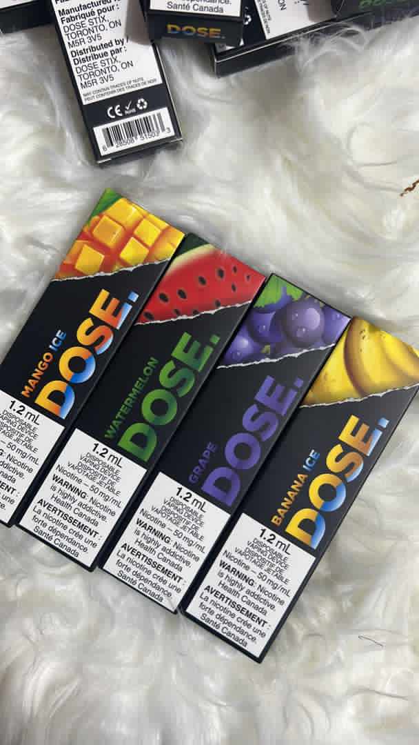 100k vape disposable Vape ndogo 'DOSE' Ni Disposable Puffs 400 Fleva zilizopo👇👇👇 Mango  ice,watermelon, grape, banana ice na Mint ice 1.2 ML Nicotine 50mg/ml Bei  ni 18k tu🔥 Nicheki @shishavapes_tz Simu 0686314724 Mikoani natuma🚚🚚
