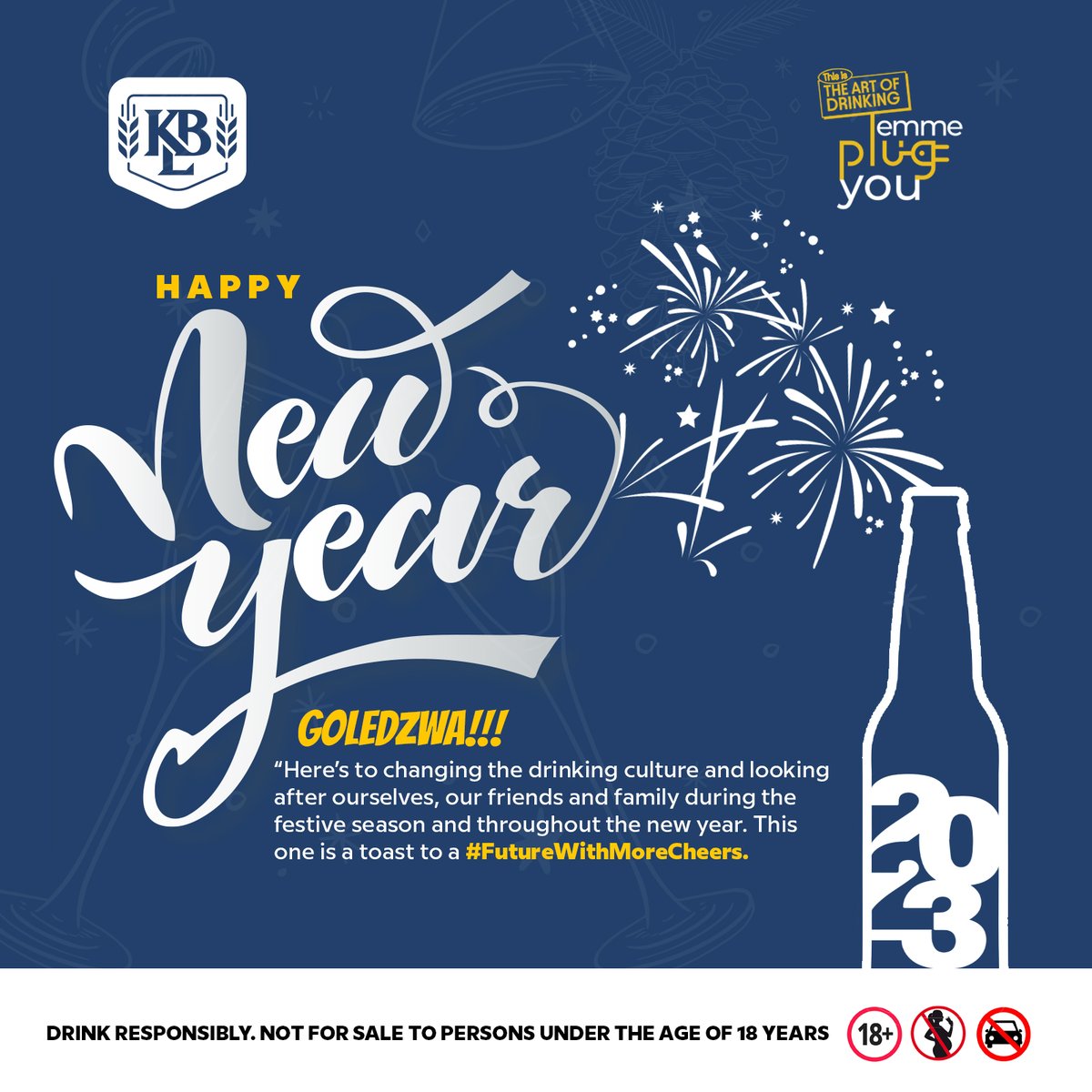 The_KBL's tweet photo. Happy New Year! Fun👏🏾Was👏🏾Had! We hope your holiday was fun and memorable.
We close off the festive season with a few #smartdrinking tips to adopt for your New Years resolutions. Be sure to retweet to share with your skeem.
 
#ArtofDrinking #LemmePlugYou #FutureWithMoreCheers https://t.co/mF1IWVAJ16