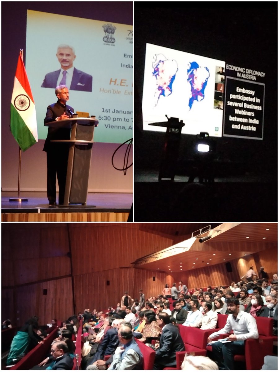 s_ketham's tweet photo. H.E Dr. S Jaishankar (External Affairs Minister of India) interaction with the audience in Vienna! And our research work climate change and flooding cities showcased in the event!
A great way to bring, share and exchange knowledge!

#vienna #jaishankar #externalaffairs #Minister https://t.co/vbAJ2NLfKd