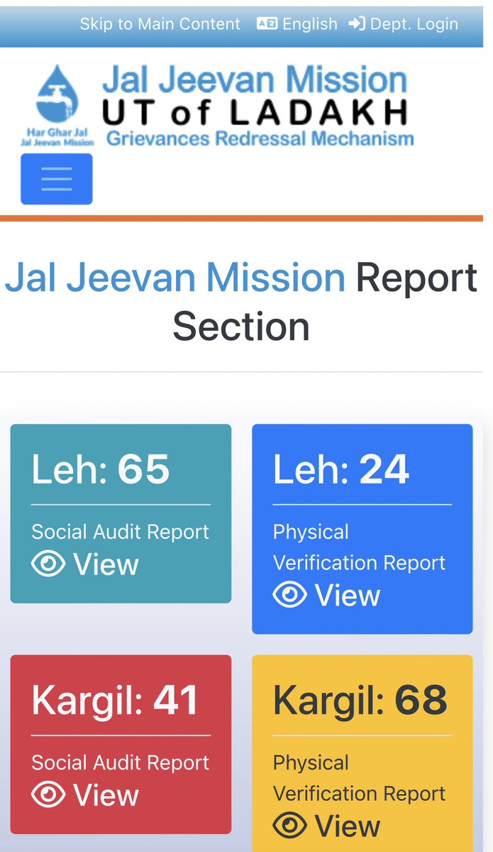 #community participation & #transparency are the foundational principles of #JJM. 
#SocialAudit report and Physical Verification Reports are available for public view on given link. 
jaljeevanladakh.in/report

@jaljeevan_ @JJM_Leh @Jalshakti_JK @PIBWater @lg_ladakh