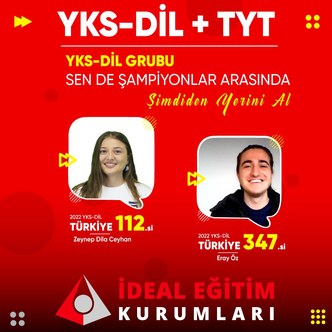 🏆 #2022YKS Türkiye YKS-DİL + TYT DERECELERİMİZ

🎯 Başarı için doğru yerdesiniz!

Öğrencilerimizi tebrik ediyoruz.

⏩ Sen de şampiyonlar arasında şimdiden yerini al..!

#yksdil #yks2022 #yks2023
#tyt
#ayt
#ydt
#yks2023tayfa
#üniversite
#kayseri
#ingilizcekursu