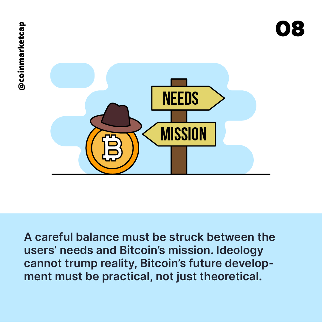 CoinMarketCap's tweet photo. #Bitcoin's future development must be practical! 

<9/10> https://t.co/bFbGh5hbZW