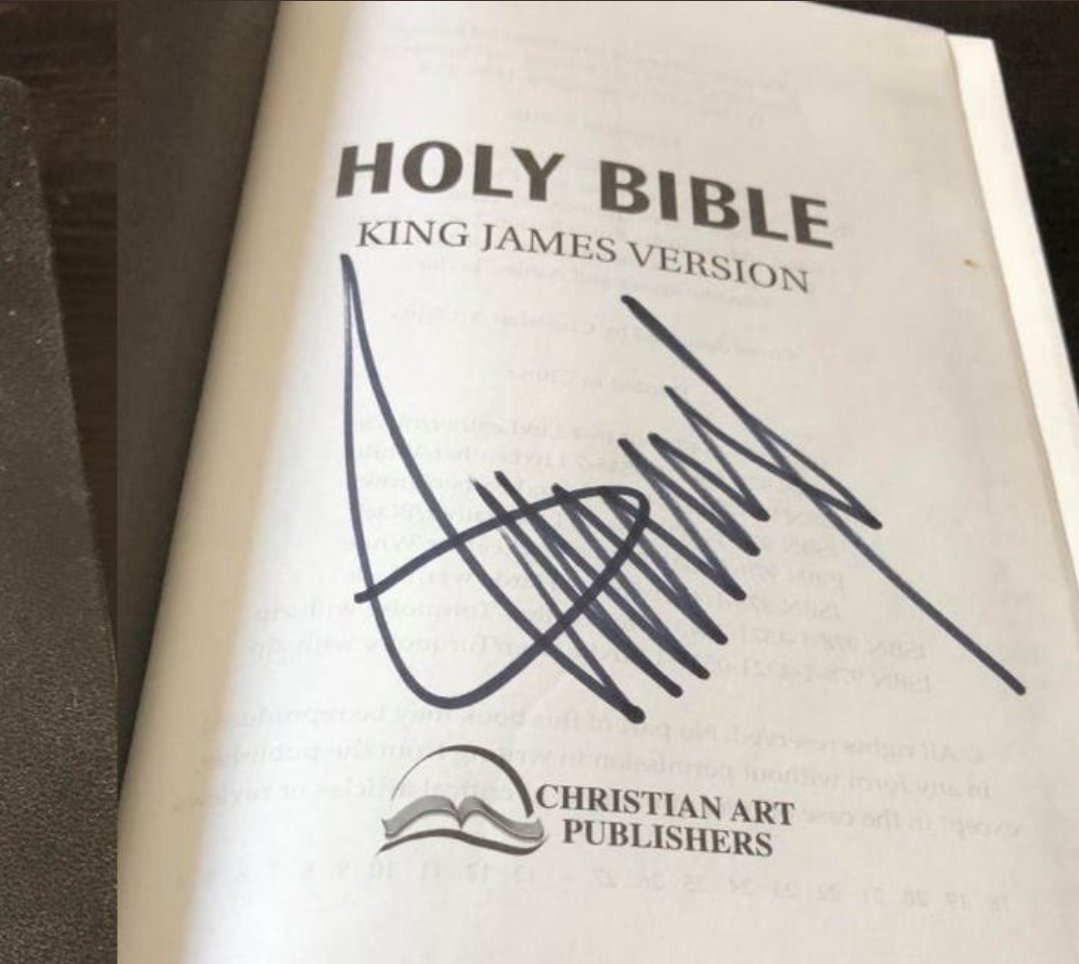 Donald Trump selling autographed Bibles gotta be at least one or two signs of an apocalypse