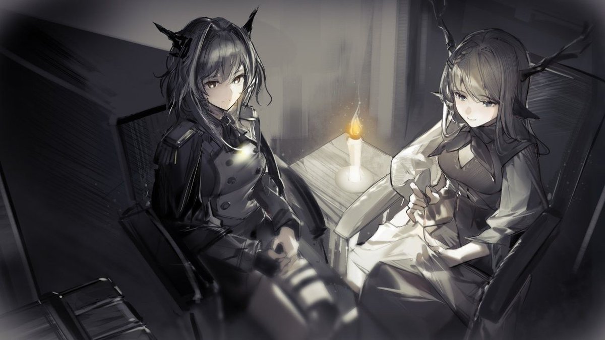 doe_fifth's tweet photo. ebenholz and talulah parallels😭 #Arknights https://t.co/JffJ4Fsh4D