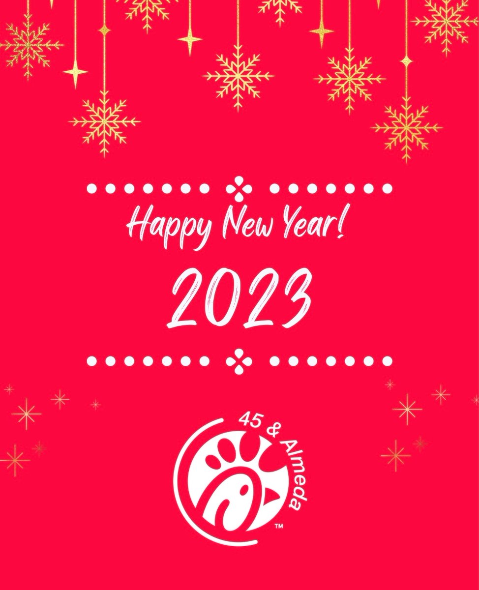 cfaalmeda's tweet photo. Happy New Years!

#food #houston #eatmorechicken #chickfila #takeout #catering #drivethru  #chickfilapp #cfa #cfahouston #homegrown #explore https://t.co/Cl7gxcX9nQ