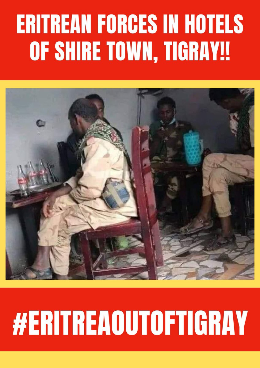 Hiwitigraweti's tweet photo. A number of Eritrean forces are still in Shire, Axum, Irob, Zalambessa
Western Tigray and central Tigray in almost 75% of Tigray. @fedayithine @Hiwitigraweti
Dear @UNGeneva @Oolusegun_obj @UN @POTUS we still demand withdrawal of #EritreaOutOfTigray &amp; #AmharaOutOfTigray. https://t.co/G1BWrD6vGK