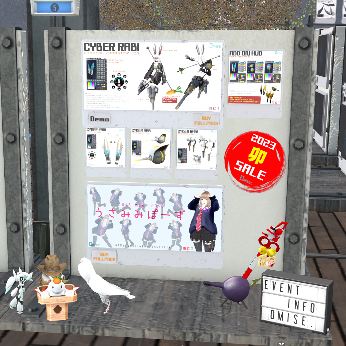vineapple's tweet photo. 卯年なので[Omise.] サイバーうさ耳、しっぽ、足の単品、セットと
うさみみポーズを50% OFFセールします。
多分期間は短めです。まずはデモをお試しになられて。

https://t.co/Ucr8yhPt5V
#secondlie https://t.co/CpnzGYs9XB