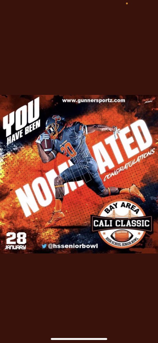 Blessed and thankful for the opportunity to play in the Bay Area Senior Bowl <a href="/hsseniorbowl/">NORTHERN CALIFORNIA’S HIGH SCHOOL SENIOR BOWL</a> <a href="/GunnerSportz/">GunnerSportz</a> 🙏🏾
