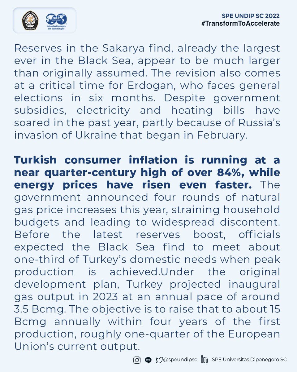 speundipsc's tweet photo. [PETRONEWS]

Turkey boosted its estimate of natural gas reserves in the Black Sea by nearly a third, thanks to appraisal work at an existing field and a separate discovery. Swipe right to know more!
 
https://t.co/pMWNdbvtDz

#SPEUNDIPSC2022
#TransformToAccelerate https://t.co/CHGPIkzyym