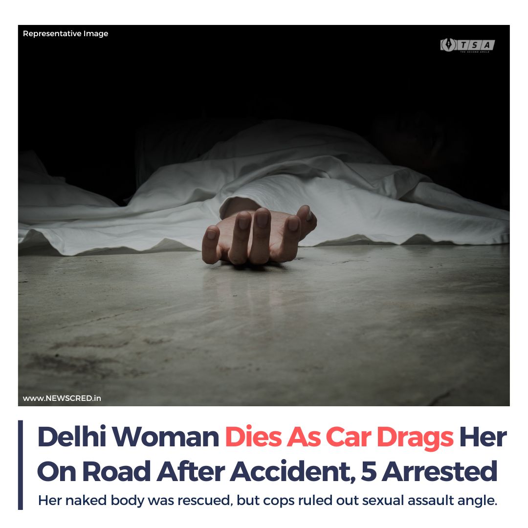BuzzpediaNetwrk's tweet photo. #Delhi | A woman who met with an accident with a car got dragged by it for nearly four kilometres after she got stuck in its wheels in the early hours of Sunday in Outer Delhi’s Kanjhawala area.

--The woman’s naked body was rescued later.

#TheSecondAngle #NewsCred https://t.co/xEmkVgUDBo