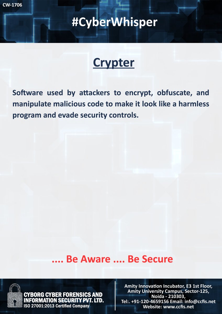 ccfis's tweet image. #CyberWhisper #CyberSecurity #Crypter