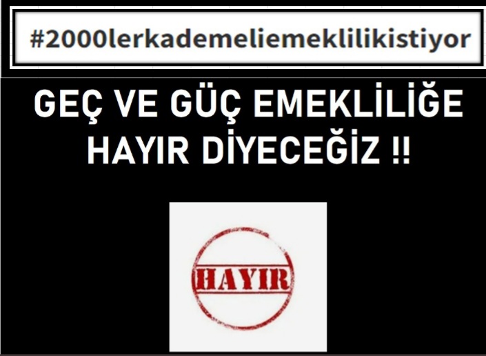#2000SonrasıSgklıAdaletİstiyor 
#EYT15ocaktaResmiGazeteye
<a href="/kilicdarogluk/">Kemal Kılıçdaroğlu</a>
2000lisgklı44/46 yaş
2001 lisgklı45/47 yaş
2002lisgklı46/48 yaş
2003lüsgklı47/49 yaş
2004lüsgklı48/50yaş
2005lisgklı49/51 yaş
2006lısgklı50/52 yaş
2007lisgklı51/53 yaş
2008lisgklı52/54 yaş
&amp;55/57
<a href="/RTErdogan/">Recep Tayyip Erdoğan</a>
