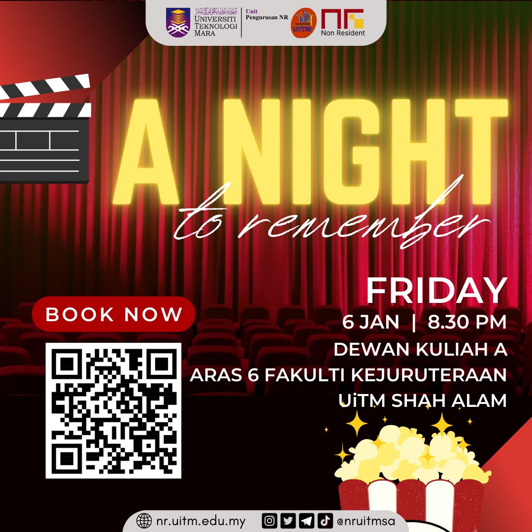 nruitmsa's tweet photo. 🍿📣 A NIGHT TO REMEMBER📣🍿 

(TAYANGAN FILM EMERGENCY DECLARATION✈️)

💺 BAYARAN SERENDAH RM4!

🛬 SEMUA WARGA UiTM DIJEMPUT HADIR🛫

🎬 Anjuran Jawatankuasa Perwakilan Non-Resident UiTM Shah Alam. Butiran program adalah seperti berikut: https://t.co/KchnTCQWU3