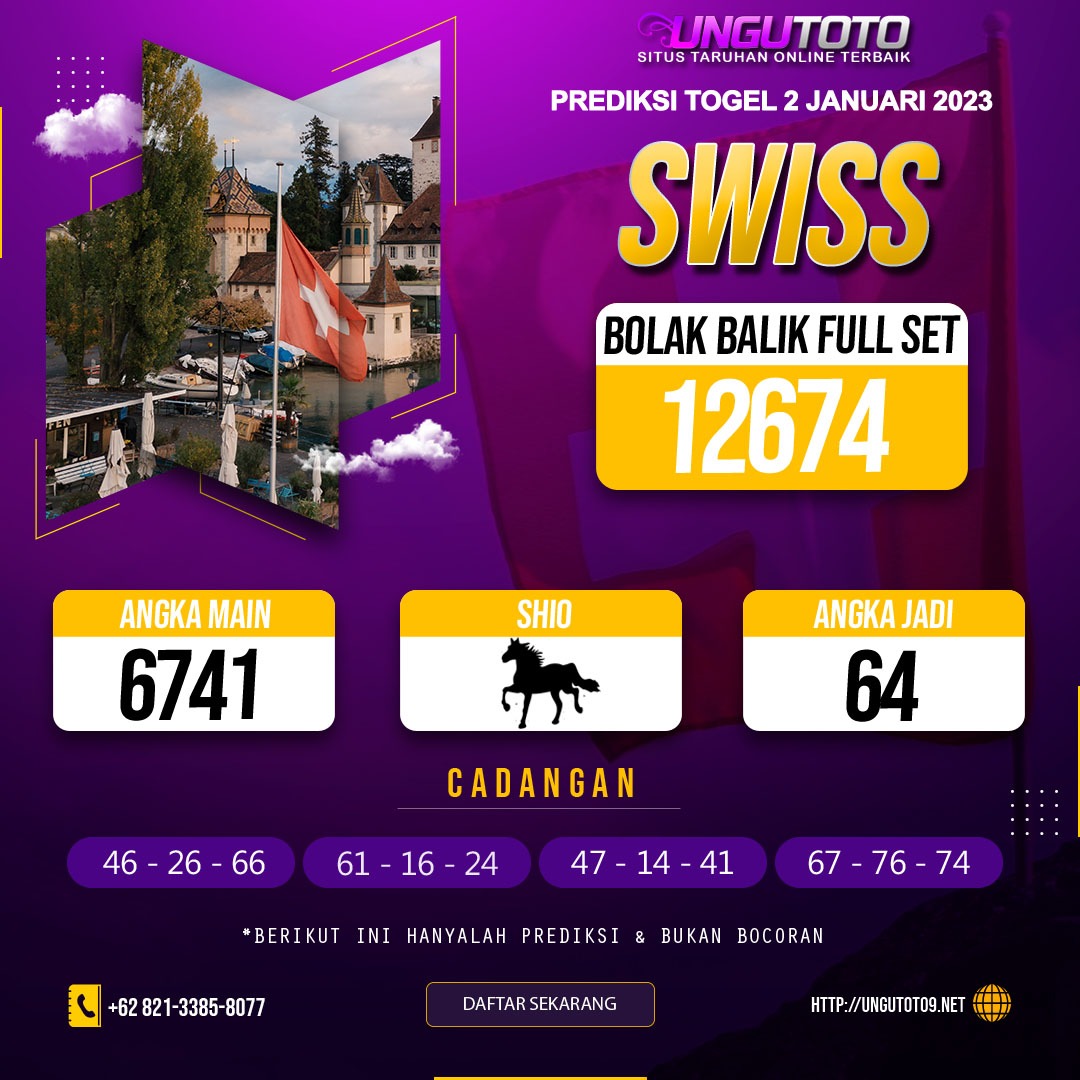 UNGUTOTO2's tweet photo. PREDIKSI SWISS 02 JANUARI 2023 UNGUTOTO

#prediksiungutoto #togelonline #4D #togel #togelhongkong #prediksitogel #togelsingapore #togelsydney #bandartogel #togelterpercaya #agentogel #togelsgp #togeljitu #togelindonesia #prediksisgp #prediksihk #bocorantogel #prediksisydney https://t.co/5YEOexMG0i