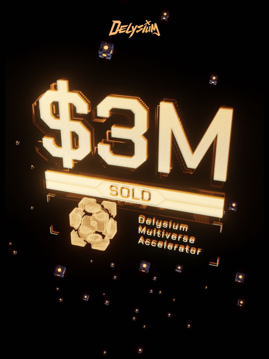 Exciting news! 🎉 
We've had a fantastic start to the year with over $3M in Delysium Multiverse Accelerator (DMA) sales.

Early DMAs are already starting to earn their Delysium Ecosystem Tokens (DES) pre-launch.

Join the Delysium Ecosystem TODAY:
delysium.com/dma