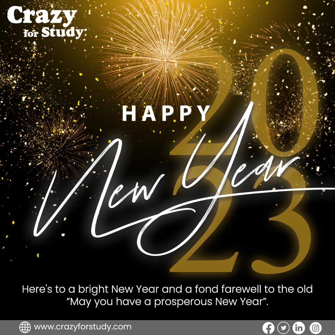 CrazyForStudy1's tweet image. Wishing all of you a happy, healthy, and prosperous new year in 2023! May your year be filled with love, laughter, and moments that will make everyone remember the year 2023.
.
.
.
#HappyNewYear #happy #happynewyear2023 #happiness #happy
#NewYear2023