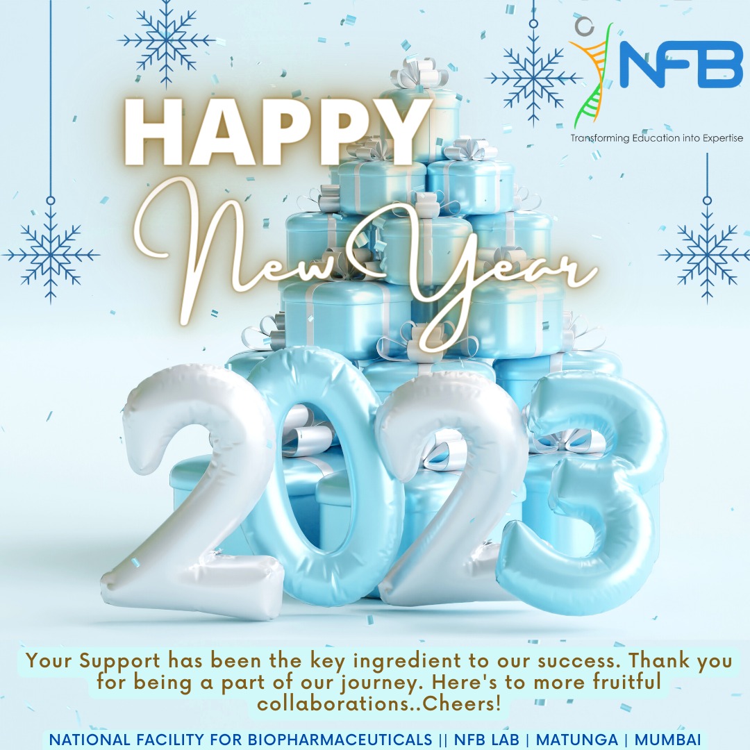 NFB_india's tweet photo. National Facility for Biopharmaceuticals (NFB Lab) wishes you all an Amazing 2023✨️

If you have showed us support in any manner, we truly appreciate your love and express our heartfelt gratitude ❤️ 

#happynewyear #happnewyear2023 #business #nfblab #nfbindia #NFBians https://t.co/QSZV0OeElm