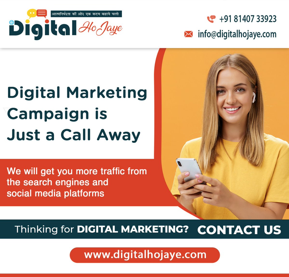Digitalhojaye's tweet photo. ⚠️ Digital Marketing Campaign is Just a Call Away.
It's time to get more traffic!
We will get you more traffic from search engines and social media platforms.

✅ Boost your revenue with more traffic. 📈

#digitalmarketing #seo #seoguru #seoservices #socialmedia https://t.co/m0GTIpUblJ